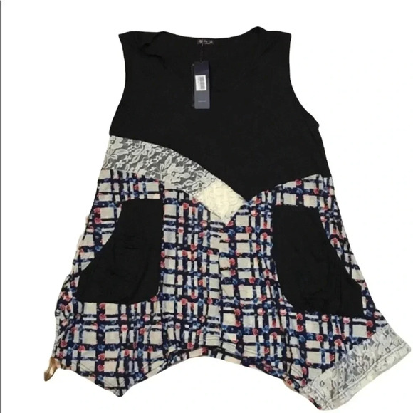 NWT Lily Asymmetrical Mix Pattern Sleeveless Tunic Size 2X - Picture 6 of 7